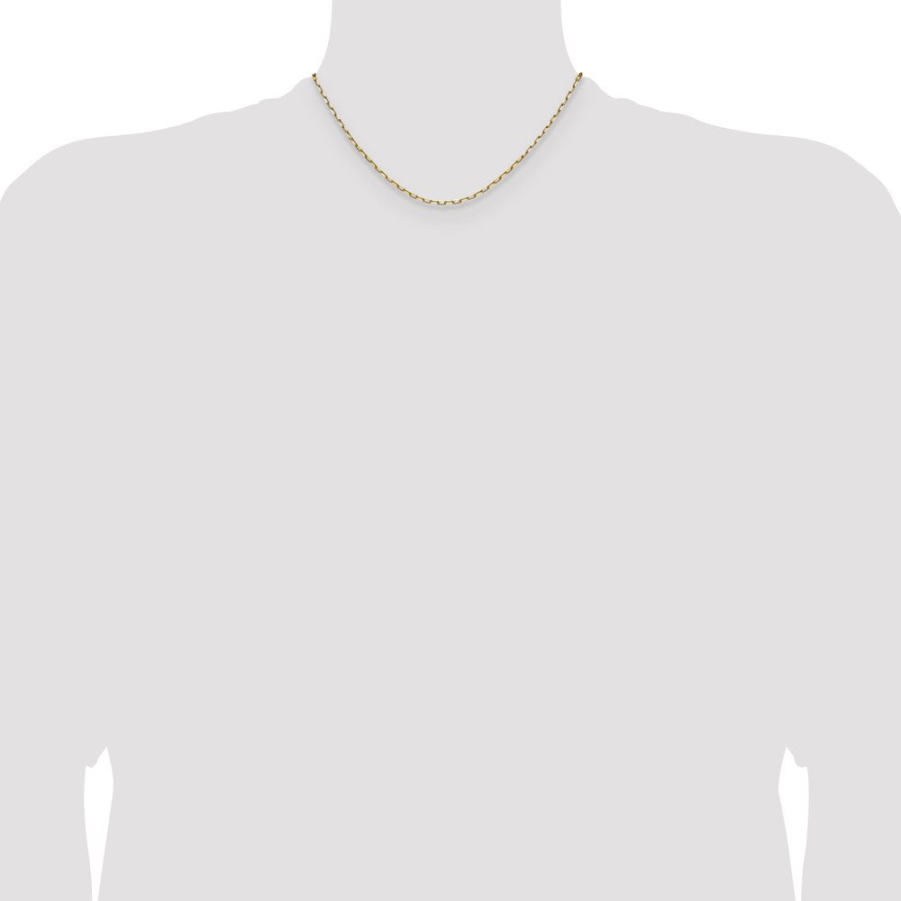 14k 2.1mm Solid Beveled Paperclip Chain