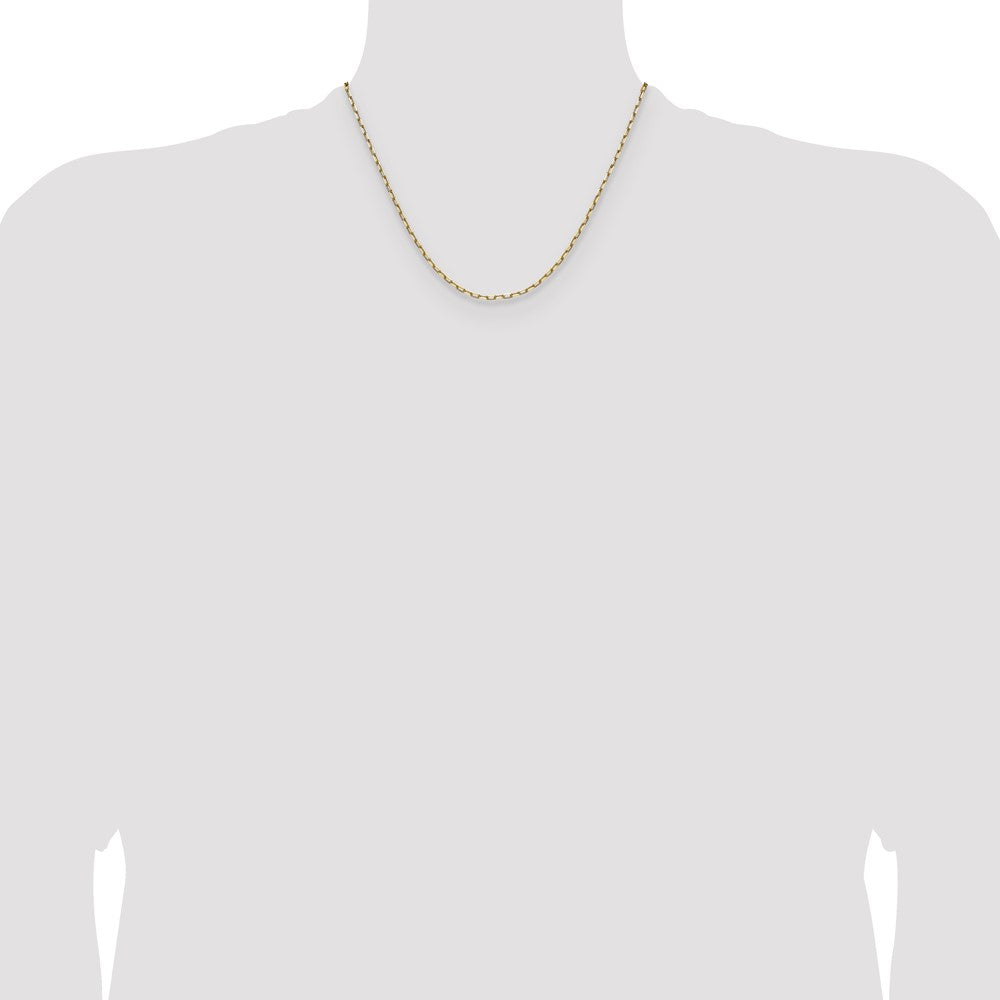 14k 2.1mm Solid Beveled Paperclip Chain