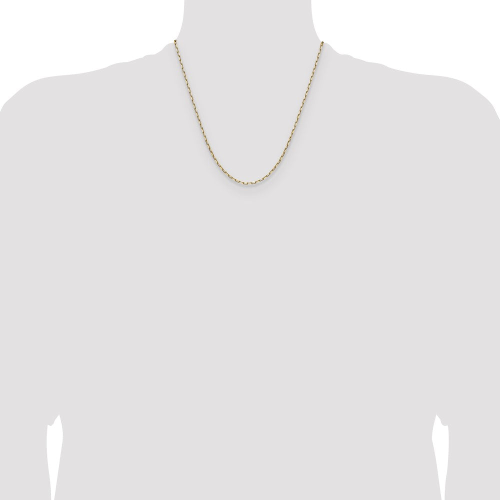 14k 2.1mm Solid Beveled Paperclip Chain