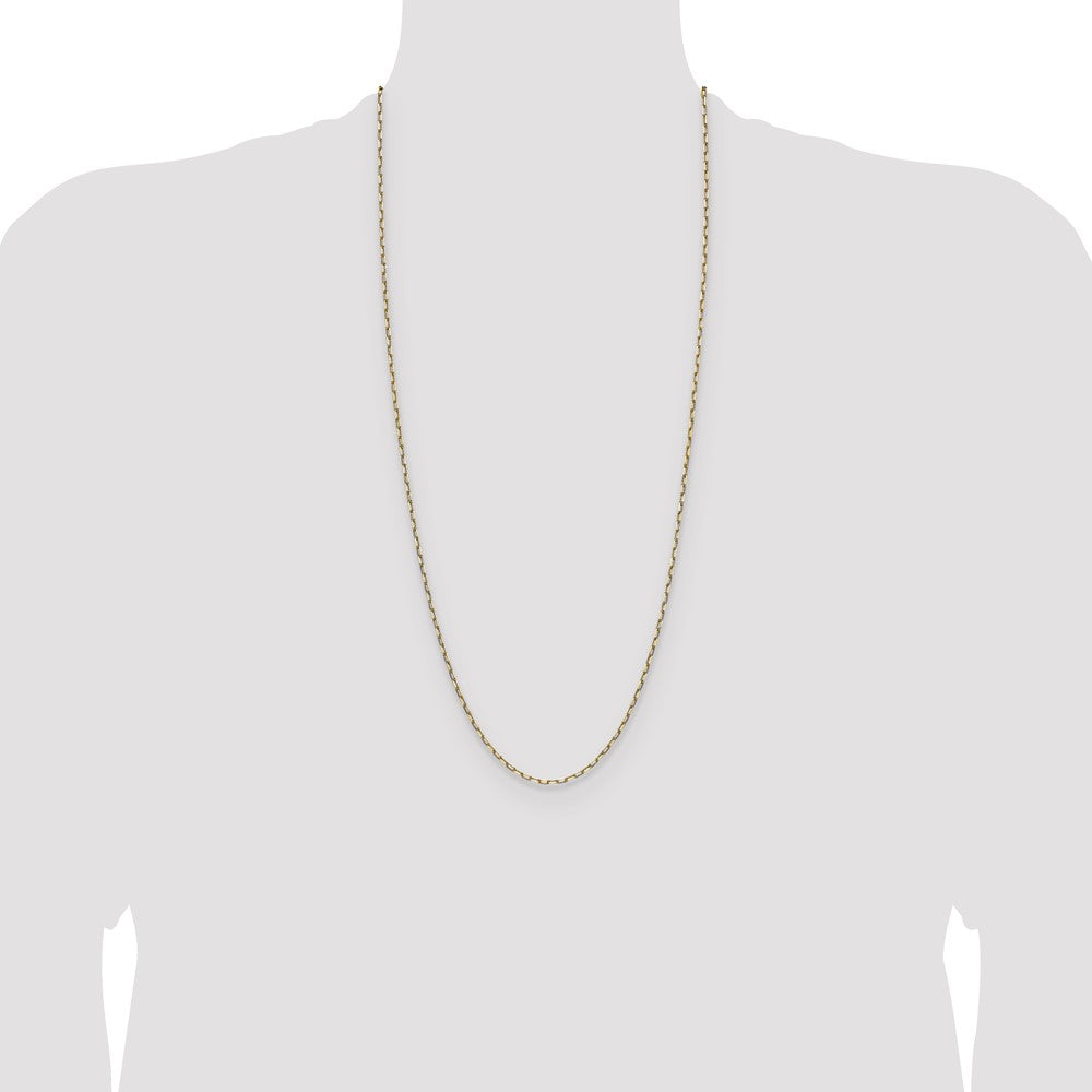 14k 2.1mm Solid Beveled Paperclip Chain