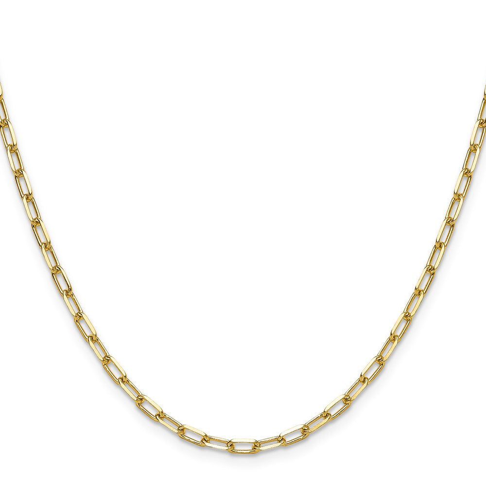 14k 3.0mm Solid Beveled Paperclip Chain