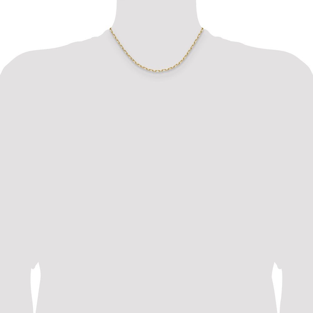 14k 3.0mm Solid Beveled Paperclip Chain