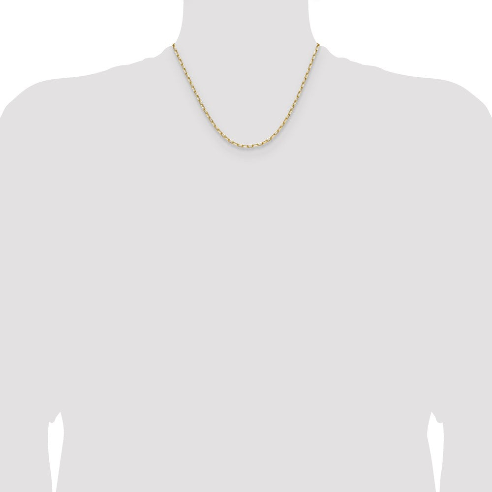 14k 3.0mm Solid Beveled Paperclip Chain