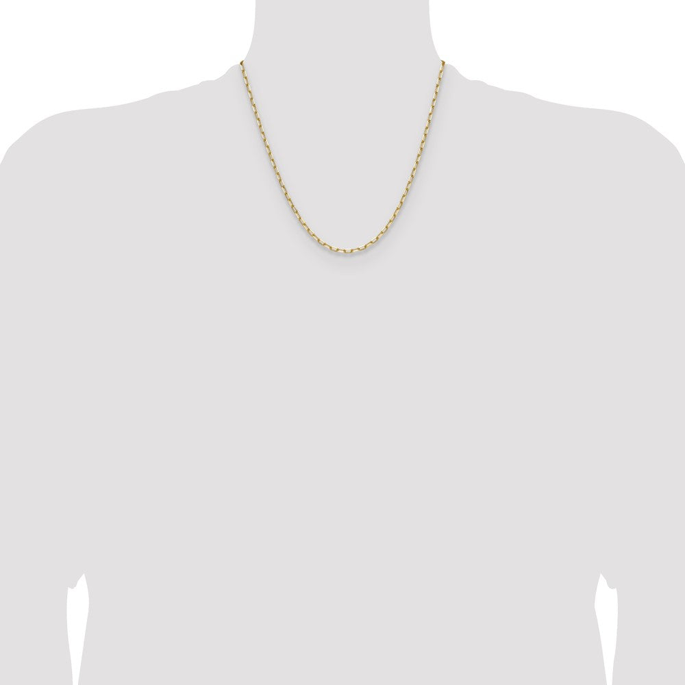 14k 3.0mm Solid Beveled Paperclip Chain