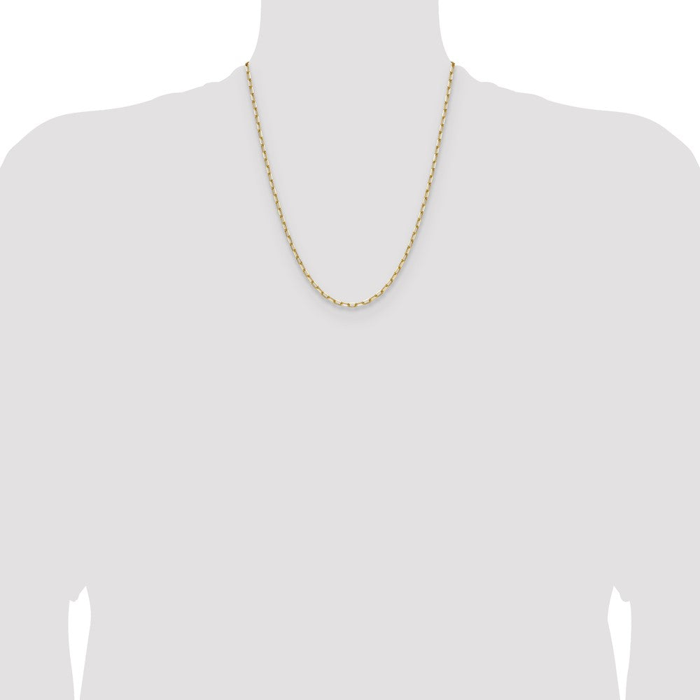 14k 3.0mm Solid Beveled Paperclip Chain