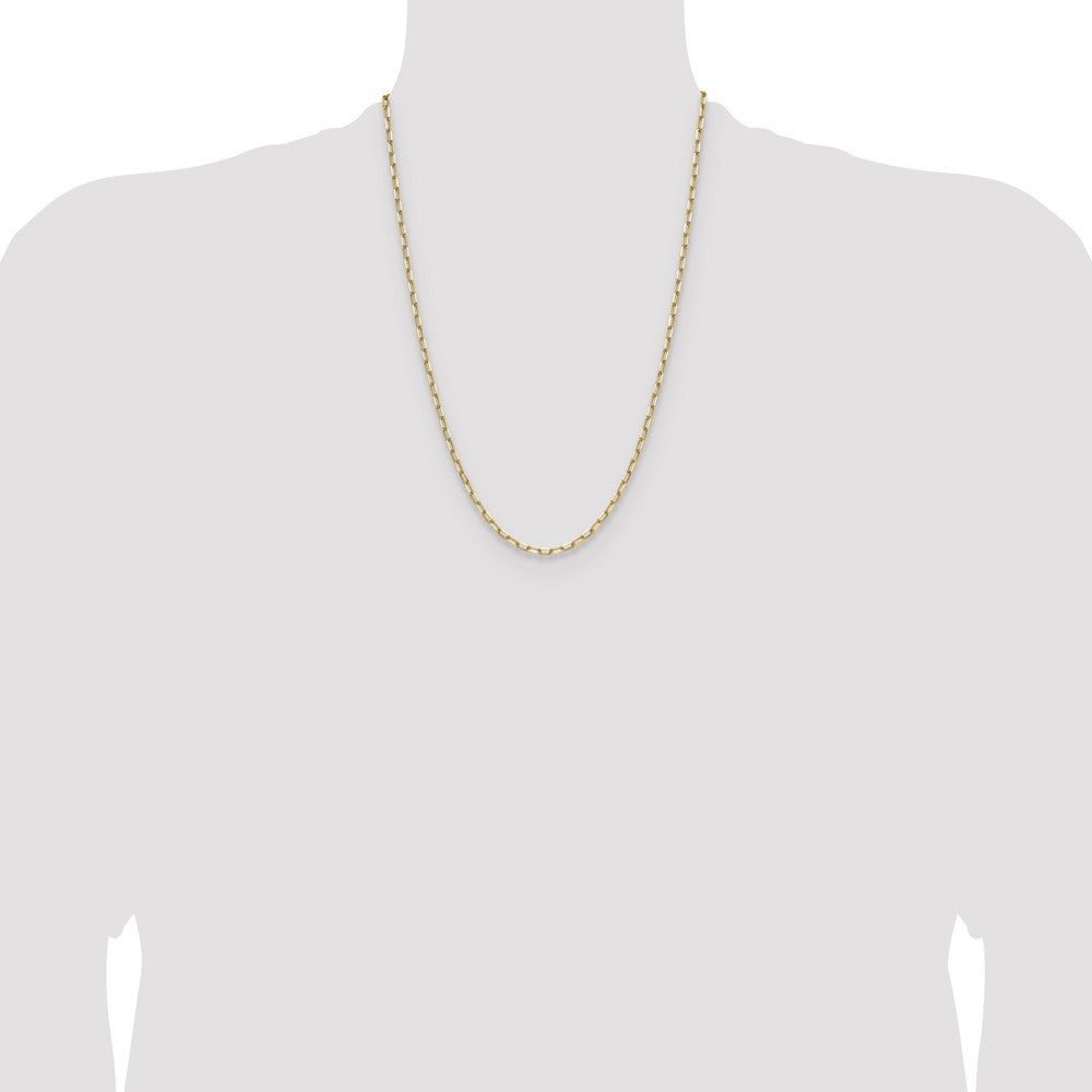 14k 3.0mm Solid Beveled Paperclip Chain