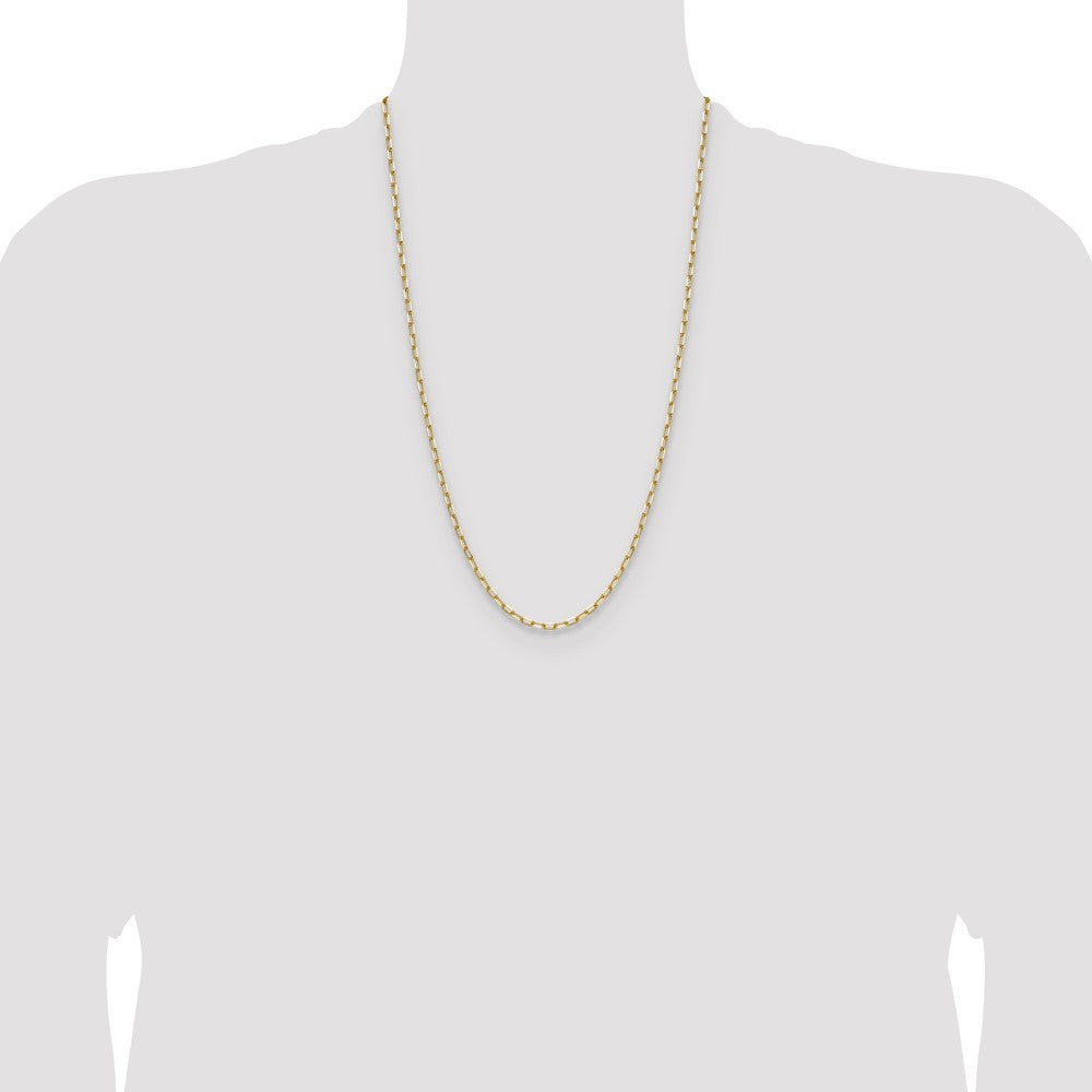 14k 3.0mm Solid Beveled Paperclip Chain