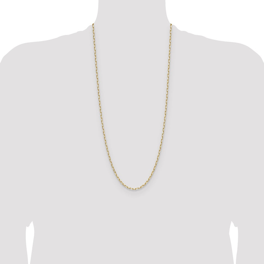 14k 3.0mm Solid Beveled Paperclip Chain