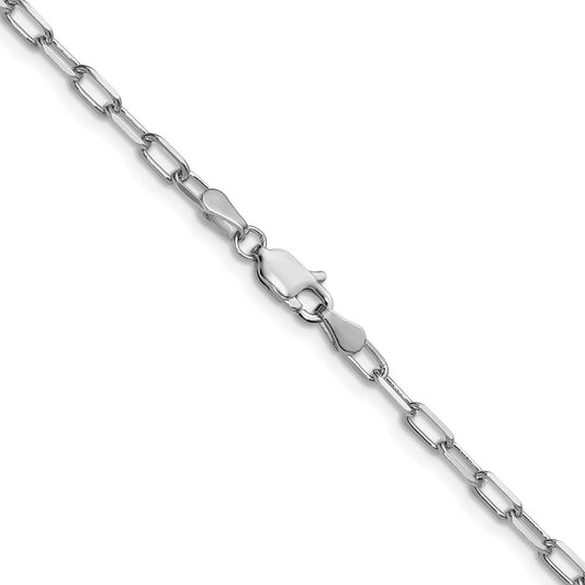 14k White Gold 3.0mm Solid Beveled Paperclip Chain