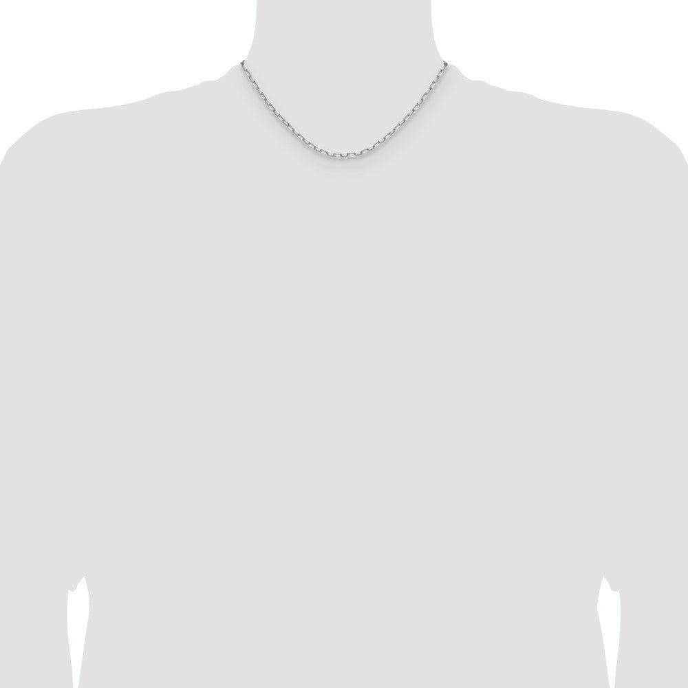 14k White Gold 3.0mm Solid Beveled Paperclip Chain