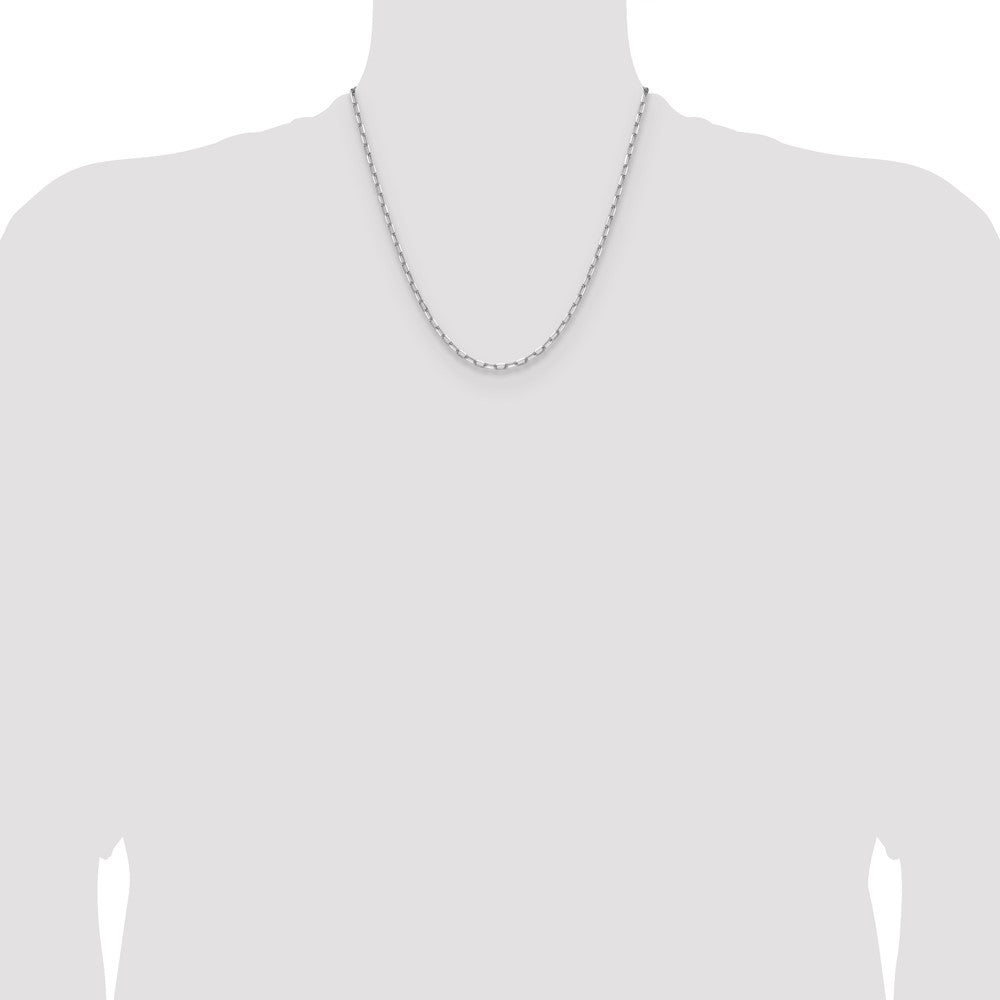 14k White Gold 3.0mm Solid Beveled Paperclip Chain