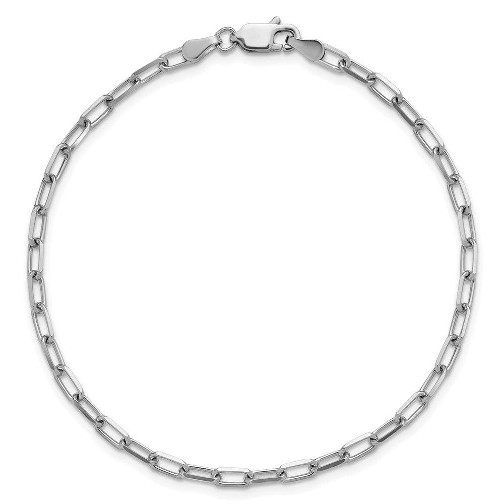 14k White Gold 3.0mm Solid Beveled Paperclip Chain