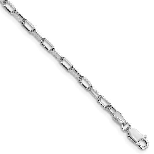 14k White Gold 3.0mm Solid Beveled Paperclip Chain