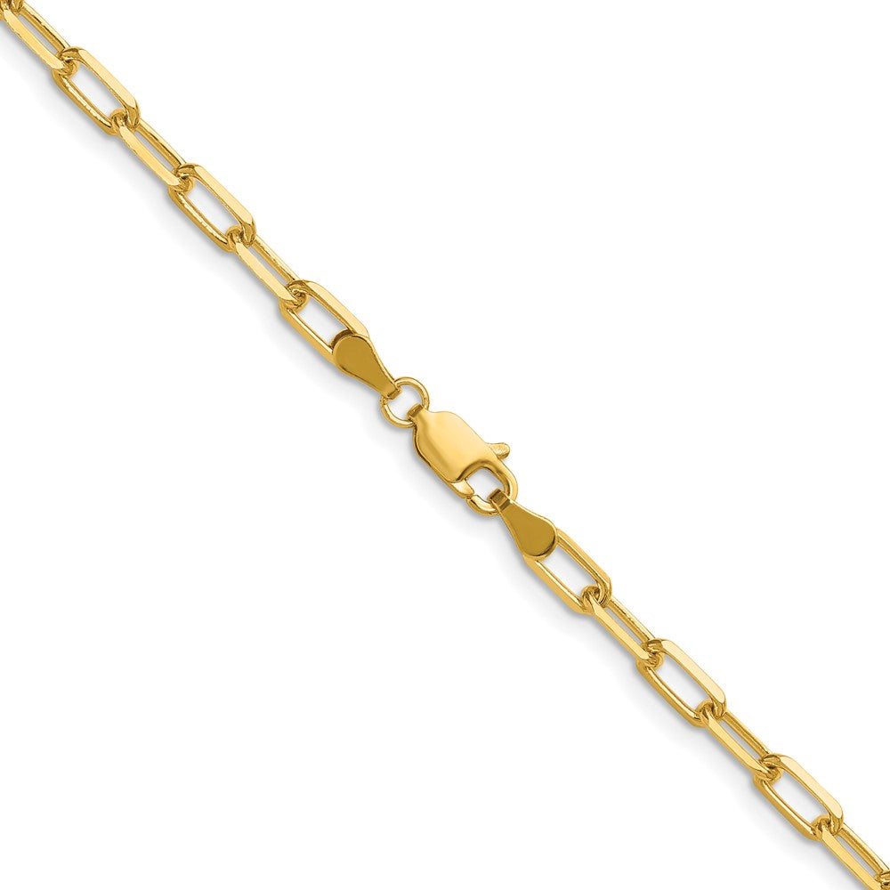 14k 3.5mm Solid Beveled Paperclip Chain