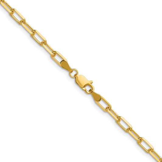 14k 3.5mm Solid Beveled Paperclip Chain