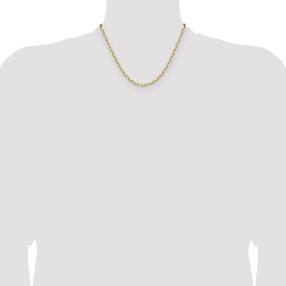 14k 3.5mm Solid Beveled Paperclip Chain