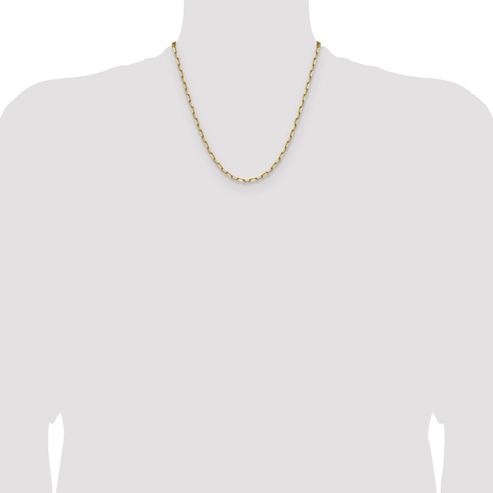 14k 3.5mm Solid Beveled Paperclip Chain