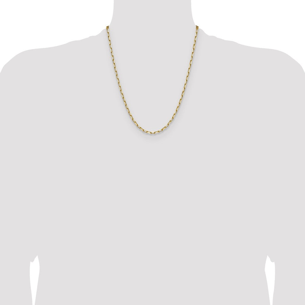 14k 3.5mm Solid Beveled Paperclip Chain