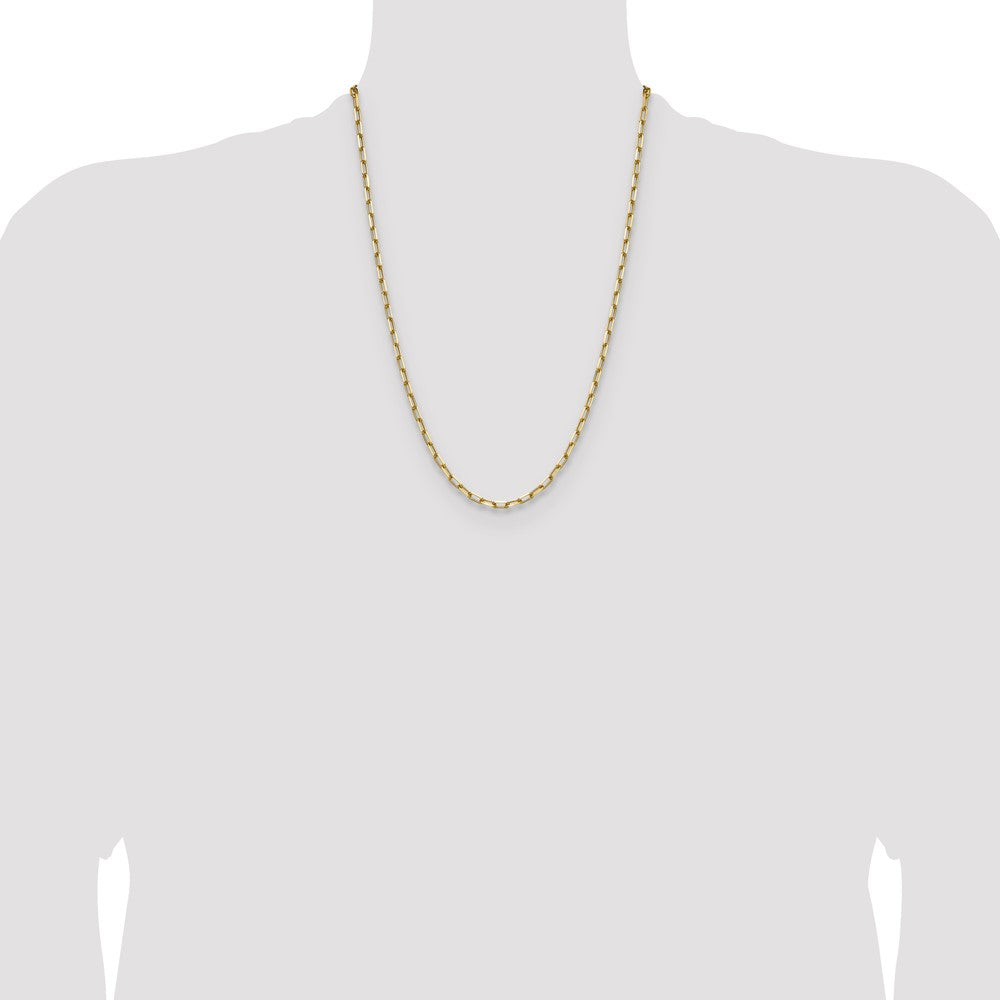 14k 3.5mm Solid Beveled Paperclip Chain