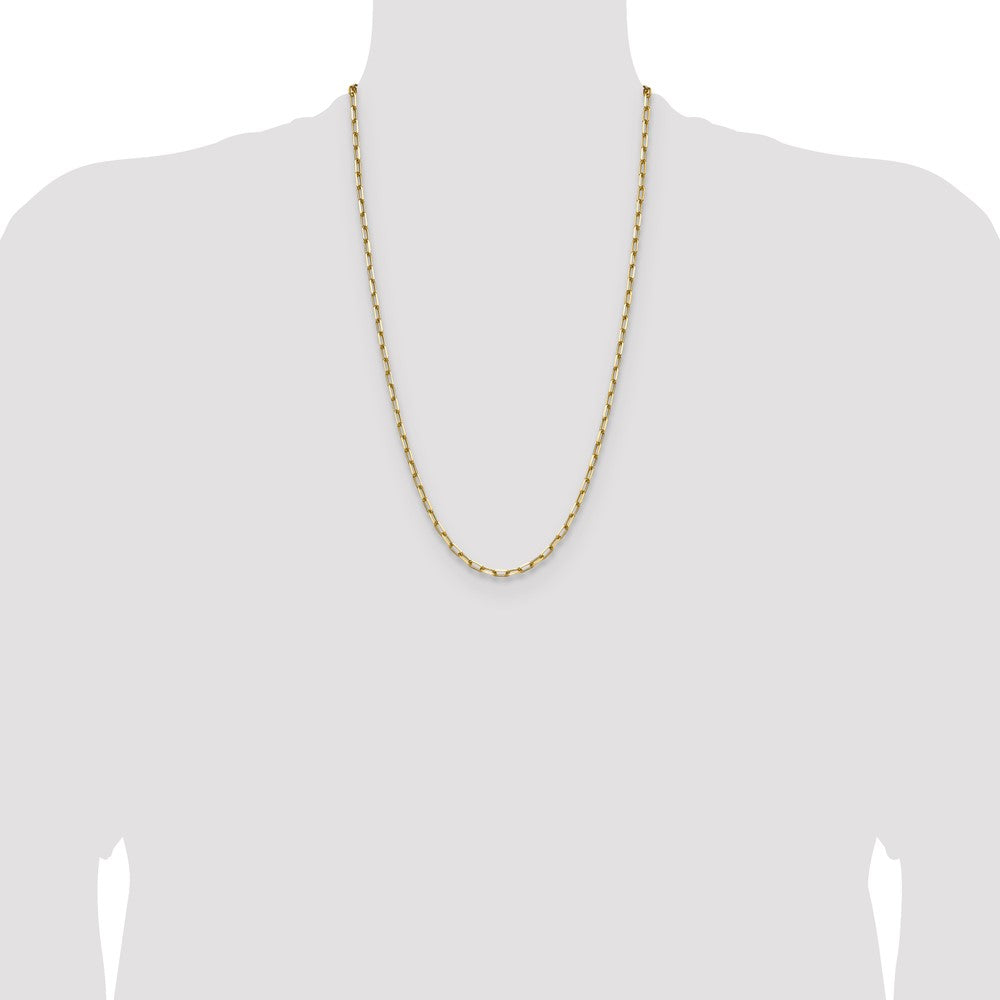 14k 3.5mm Solid Beveled Paperclip Chain