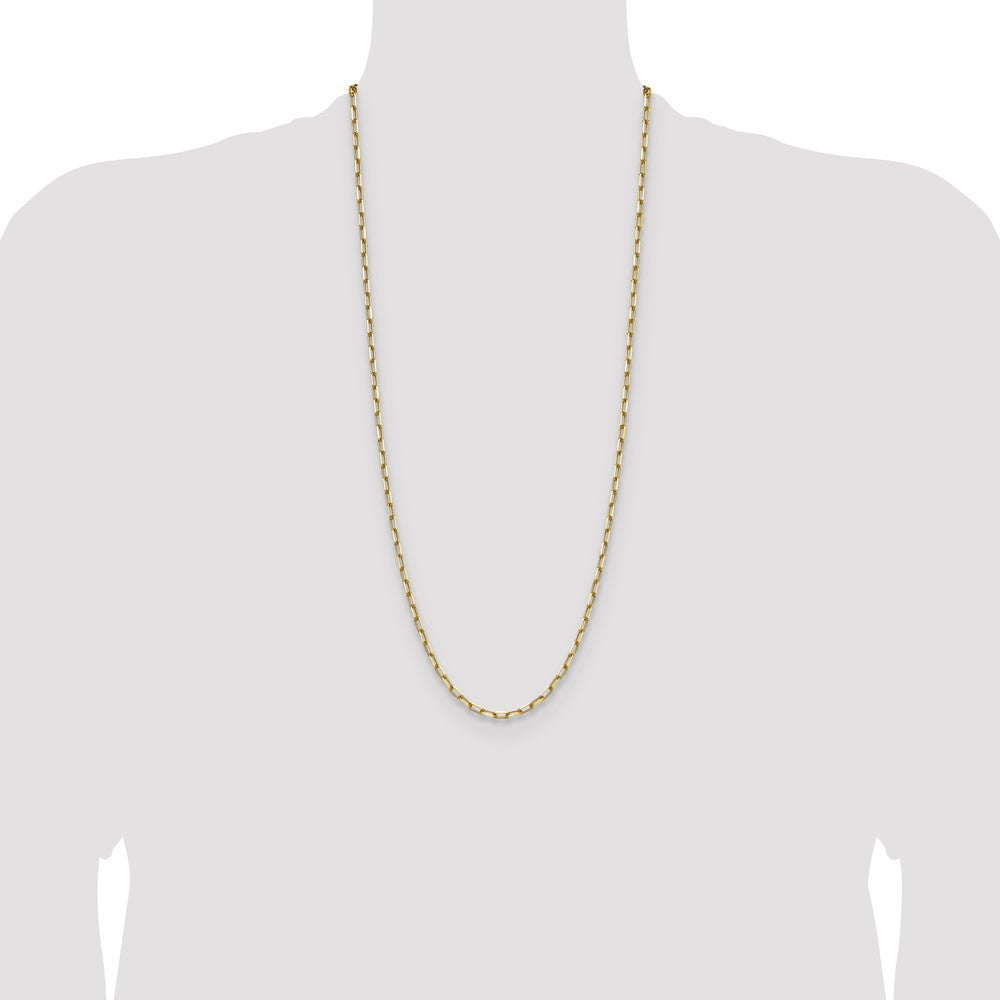 14k 3.5mm Solid Beveled Paperclip Chain