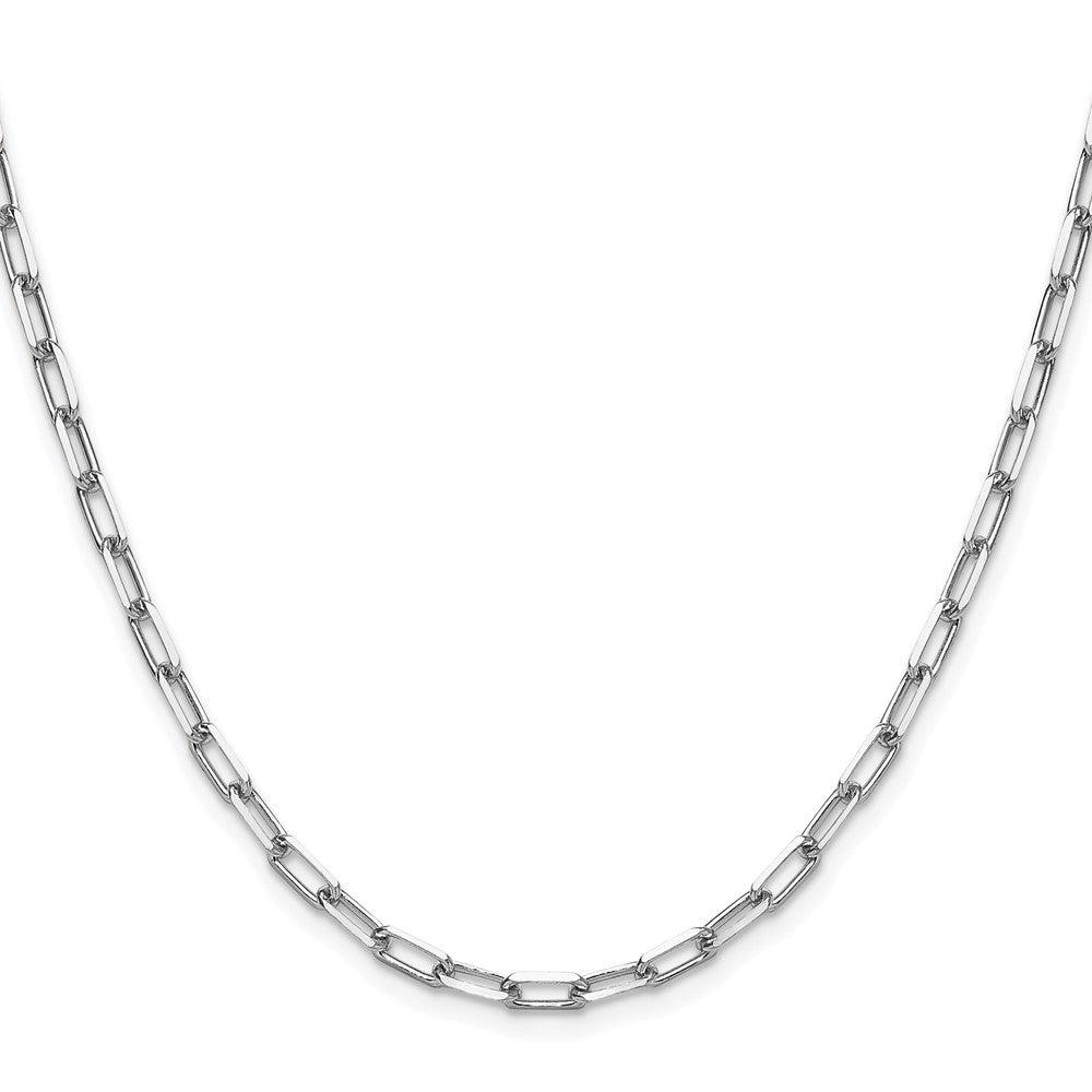 14k White Gold 3.5mm Solid Beveled Paperclip Chain