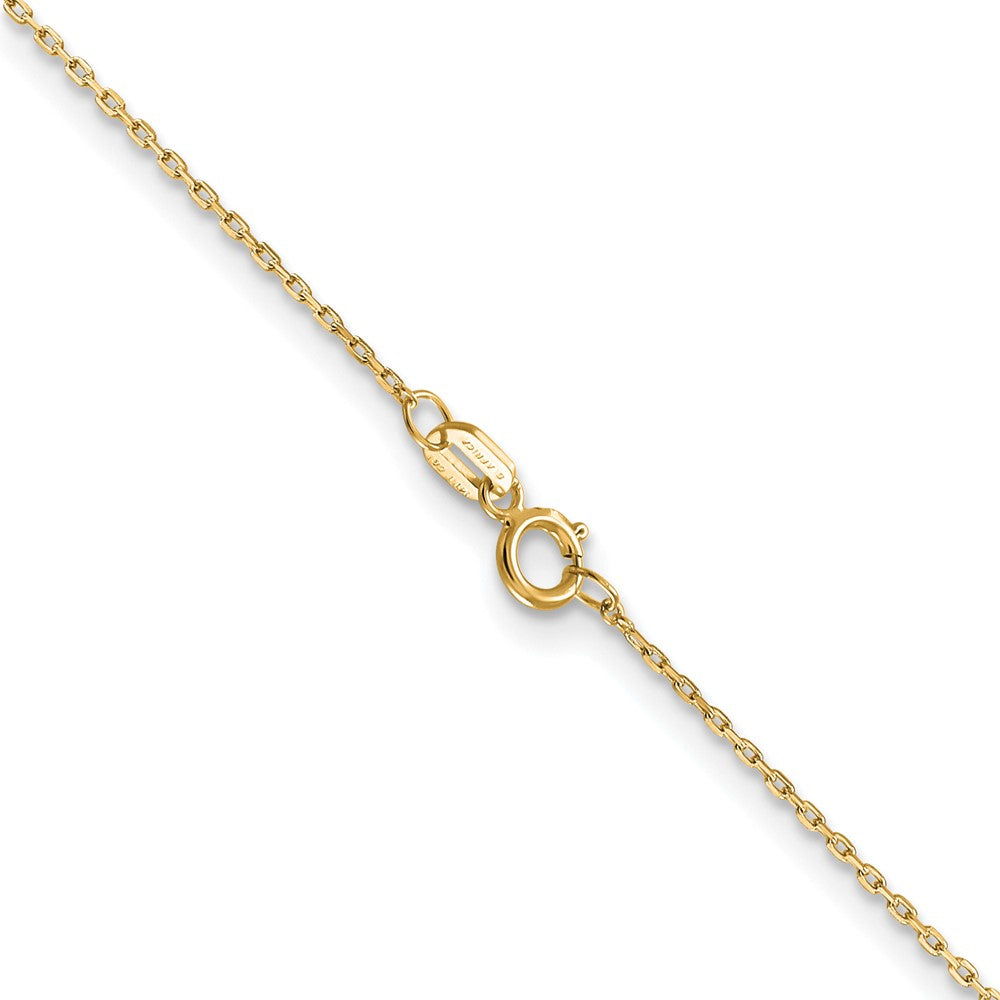 14K .8mm Diamond-cut Cable with Spring Ring Clasp Chain