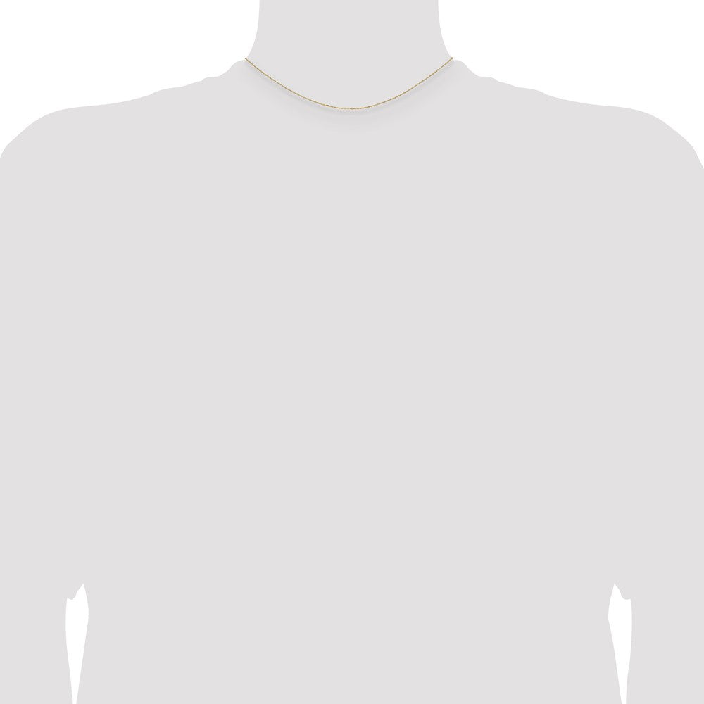 14K .8mm Diamond-cut Cable with Spring Ring Clasp Chain