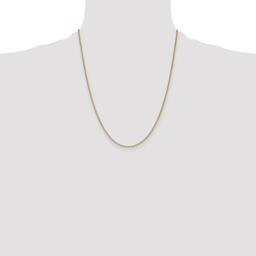 14K 1.5mm Lightweight Flat Anchor Link with Lobster Clasp Pendant Chain