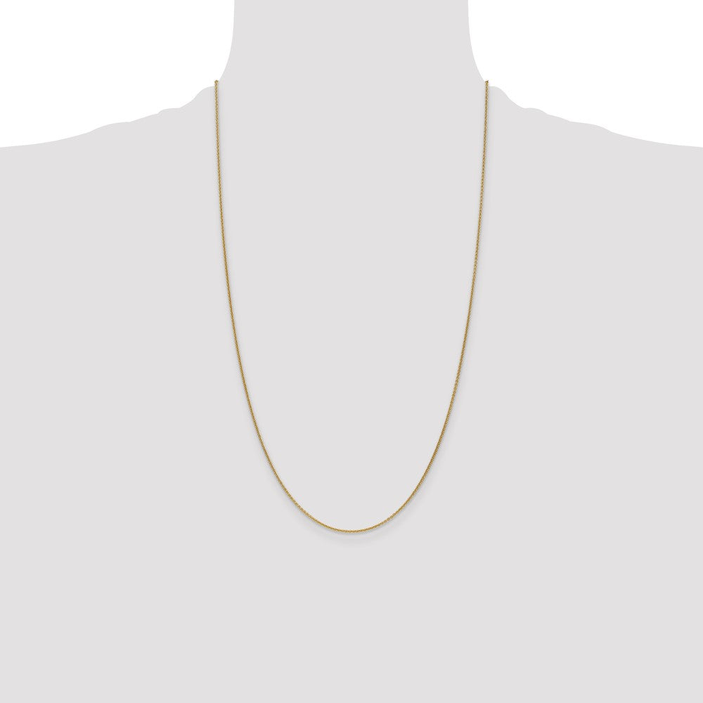 14K 1mm Round Open Link Cable with Lobster Clasp Chain