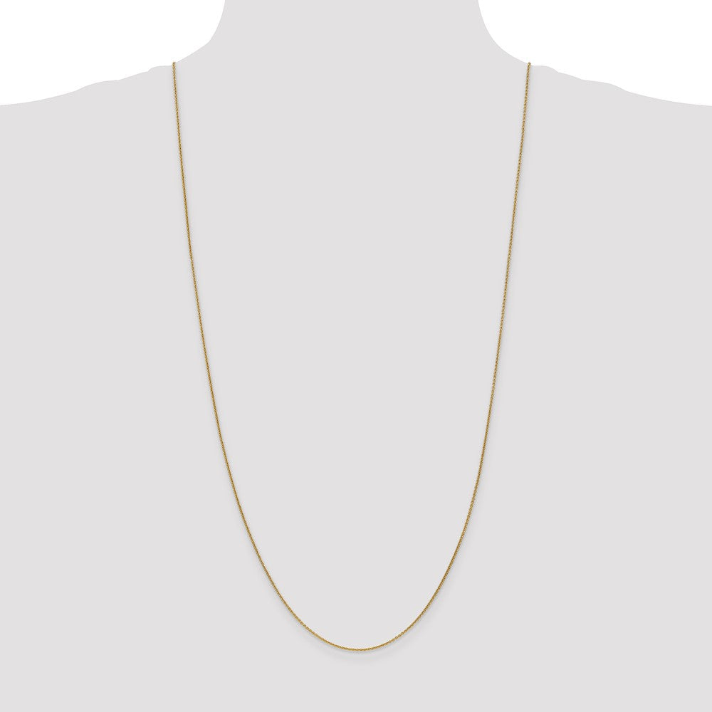 14K 1mm Round Open Link Cable with Lobster Clasp Chain