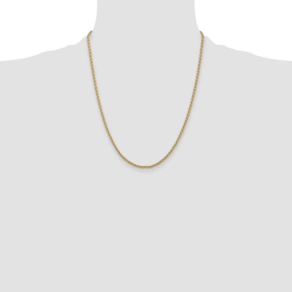 14k 2.25mm Parisian Wheat with Lobster Clasp Chain