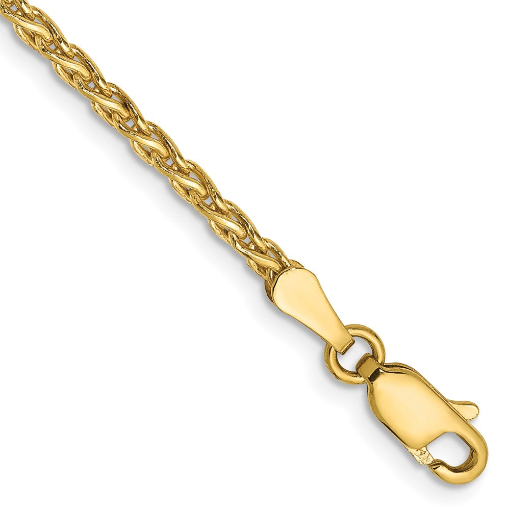 14k 2.25mm Parisian Wheat with Lobster Clasp Bracelet