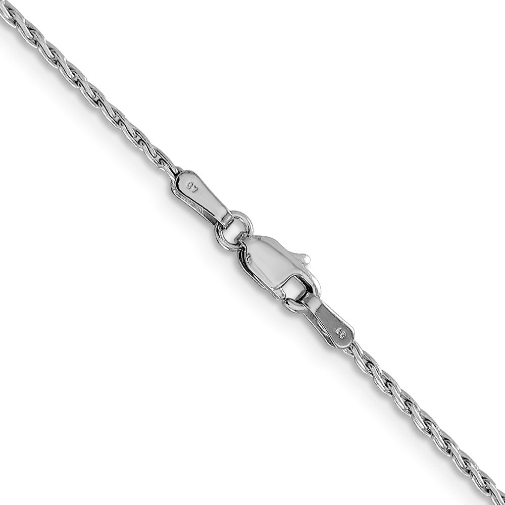 14K White Gold 1.25mm Round Parisian Wheat with Lobster Clasp Chain