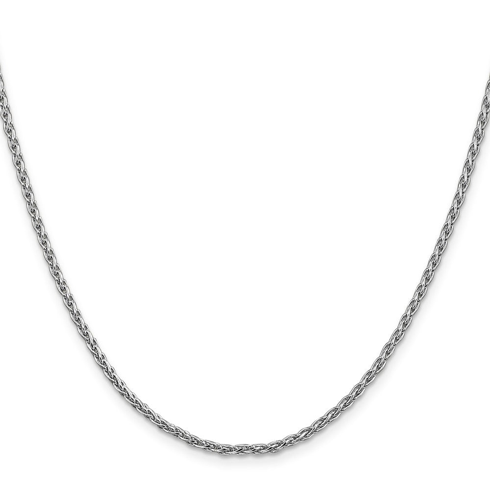 14K White Gold 2.25mm Parisian Wheat with Lobster Clasp Chain