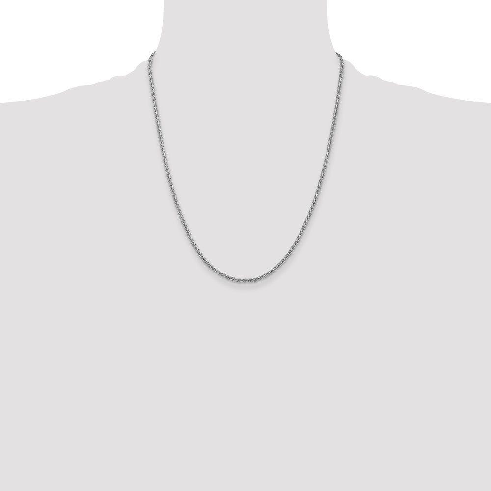 14K White Gold 2.25mm Parisian Wheat with Lobster Clasp Chain