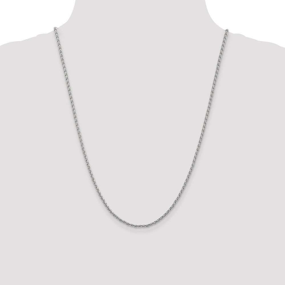 14K White Gold 2.25mm Parisian Wheat with Lobster Clasp Chain