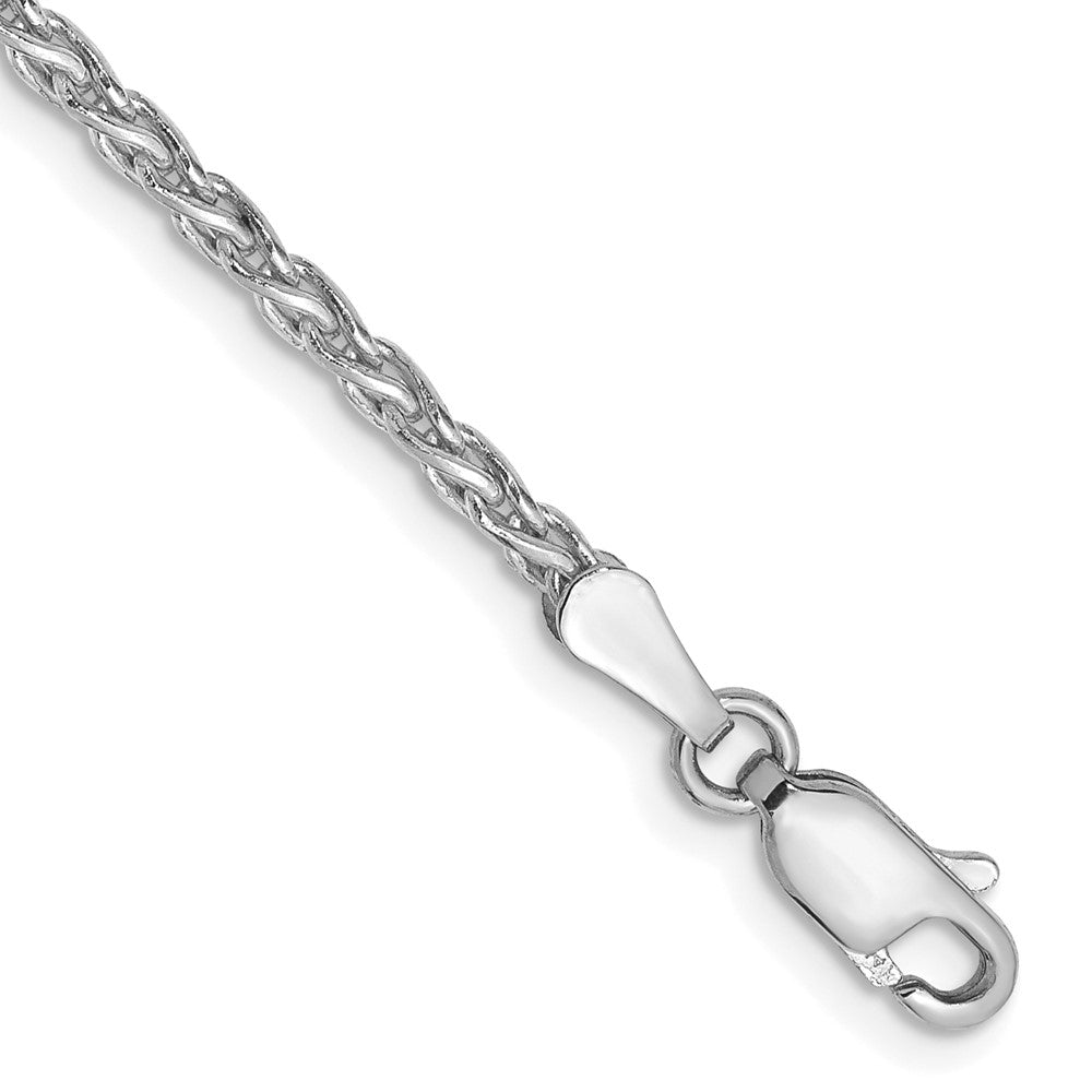 14K White Gold 2.25mm Parisian Wheat with Lobster Clasp Bracelet
