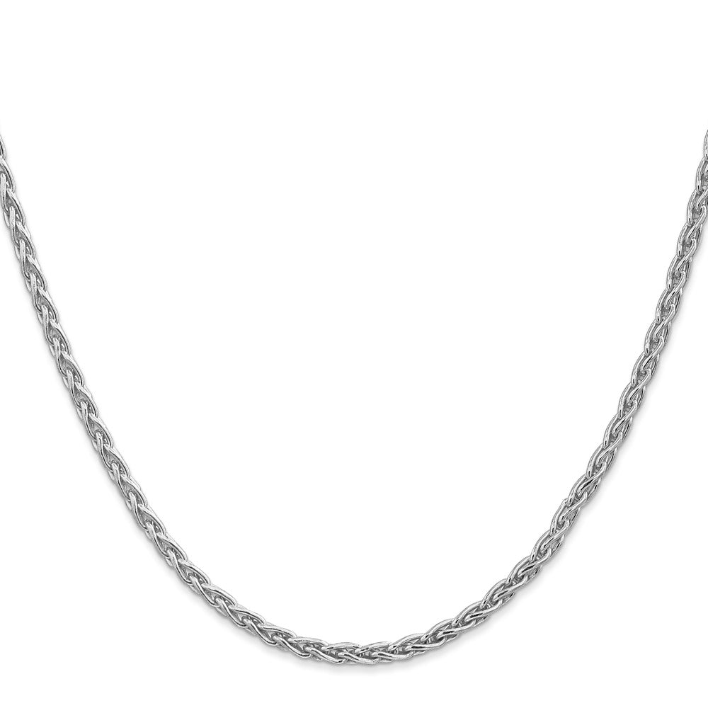 14K White Gold 4mm Parisian Wheat with Lobster Clasp Chain