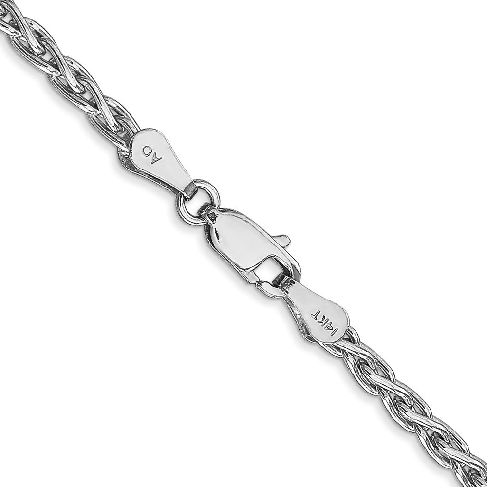 14K White Gold 4mm Parisian Wheat with Lobster Clasp Chain