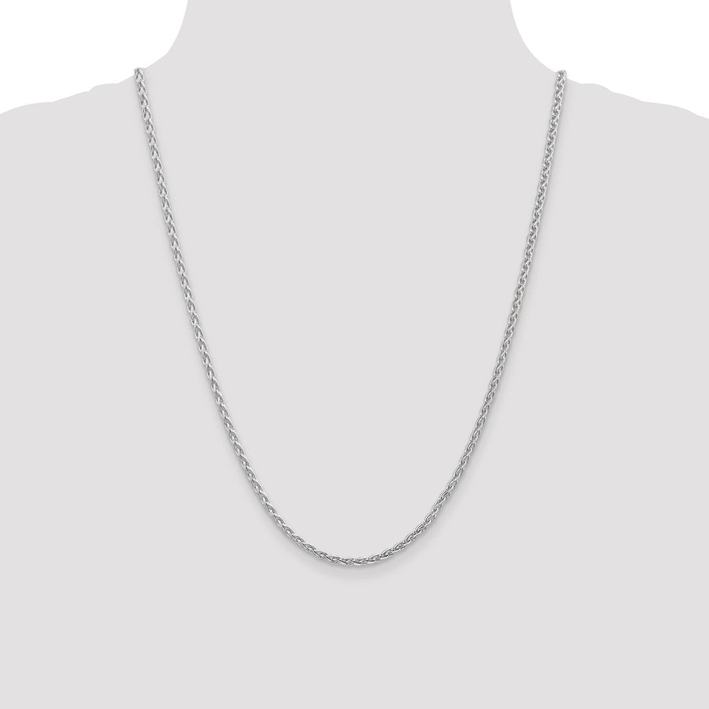 14K White Gold 4mm Parisian Wheat with Lobster Clasp Chain