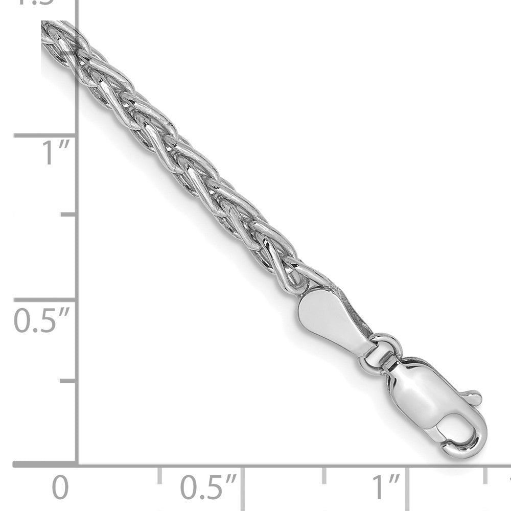 14K White Gold 4mm Parisian Wheat with Lobster Clasp Bracelet