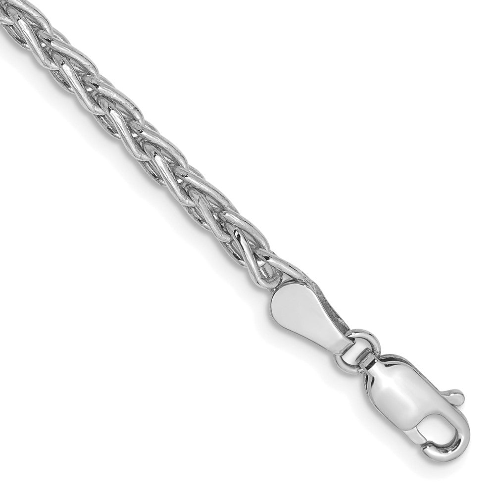 14K White Gold 4mm Parisian Wheat with Lobster Clasp Bracelet
