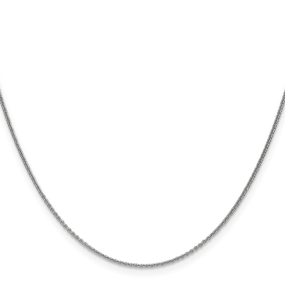 14K White Gold 1mm Round Open Link Cable with Lobster Clasp Chain