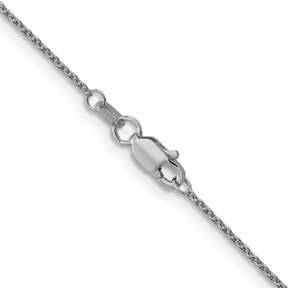 14K White Gold 1mm Round Open Link Cable with Lobster Clasp Chain