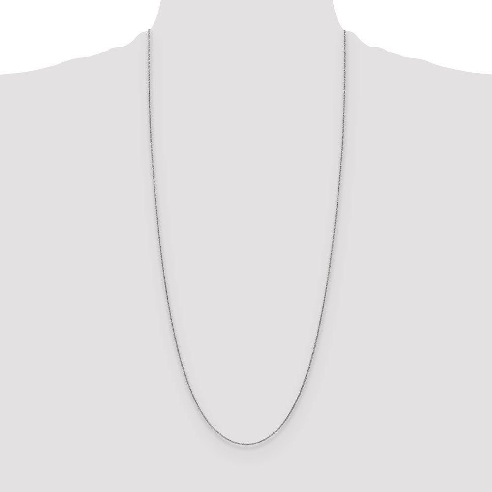 14K White Gold 1mm Round Open Link Cable with Lobster Clasp Chain