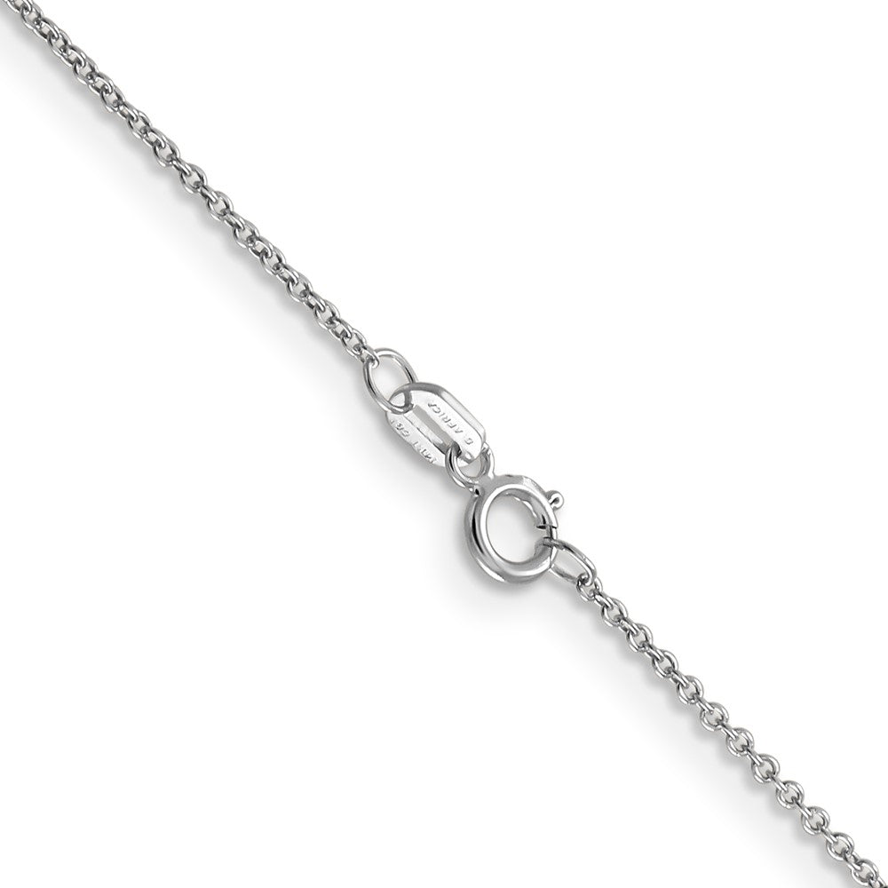 14K White Gold .9mm Cable with Spring Ring Clasp Chain