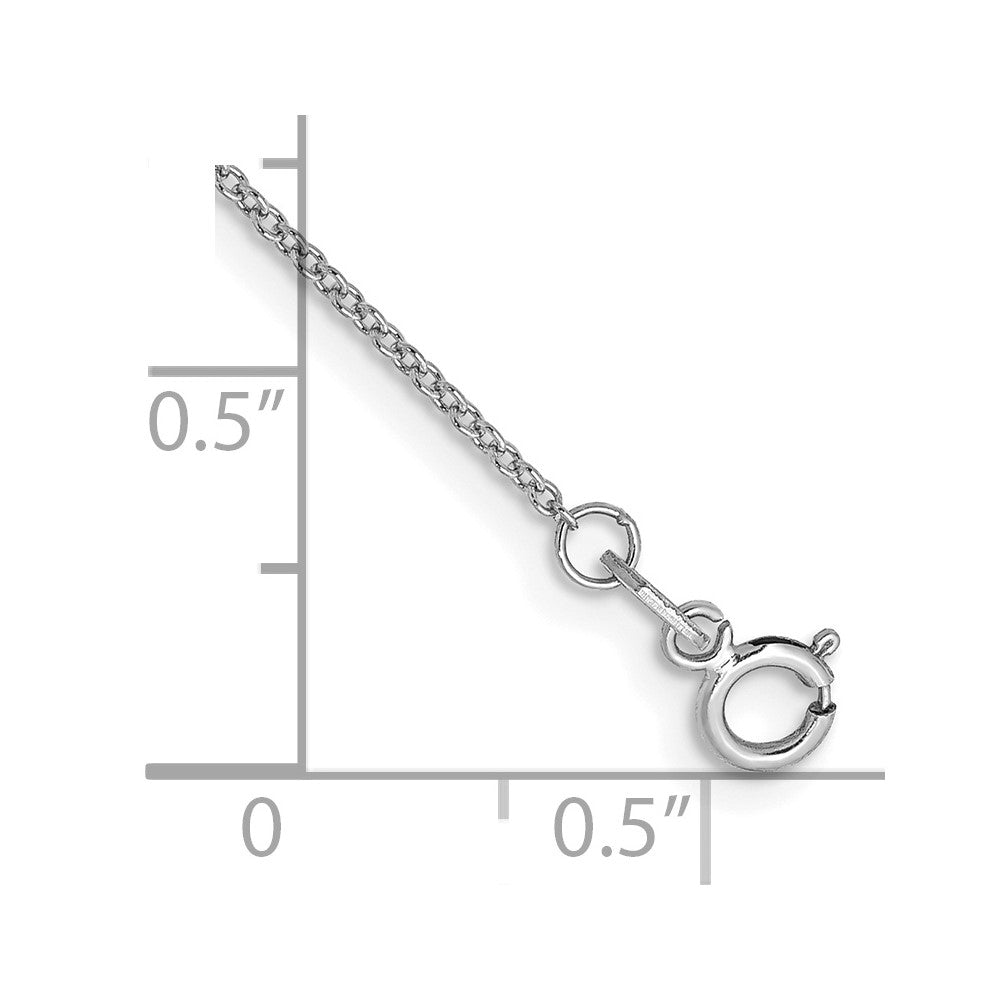 14K White Gold .9mm Cable with Spring Ring Clasp Anklet