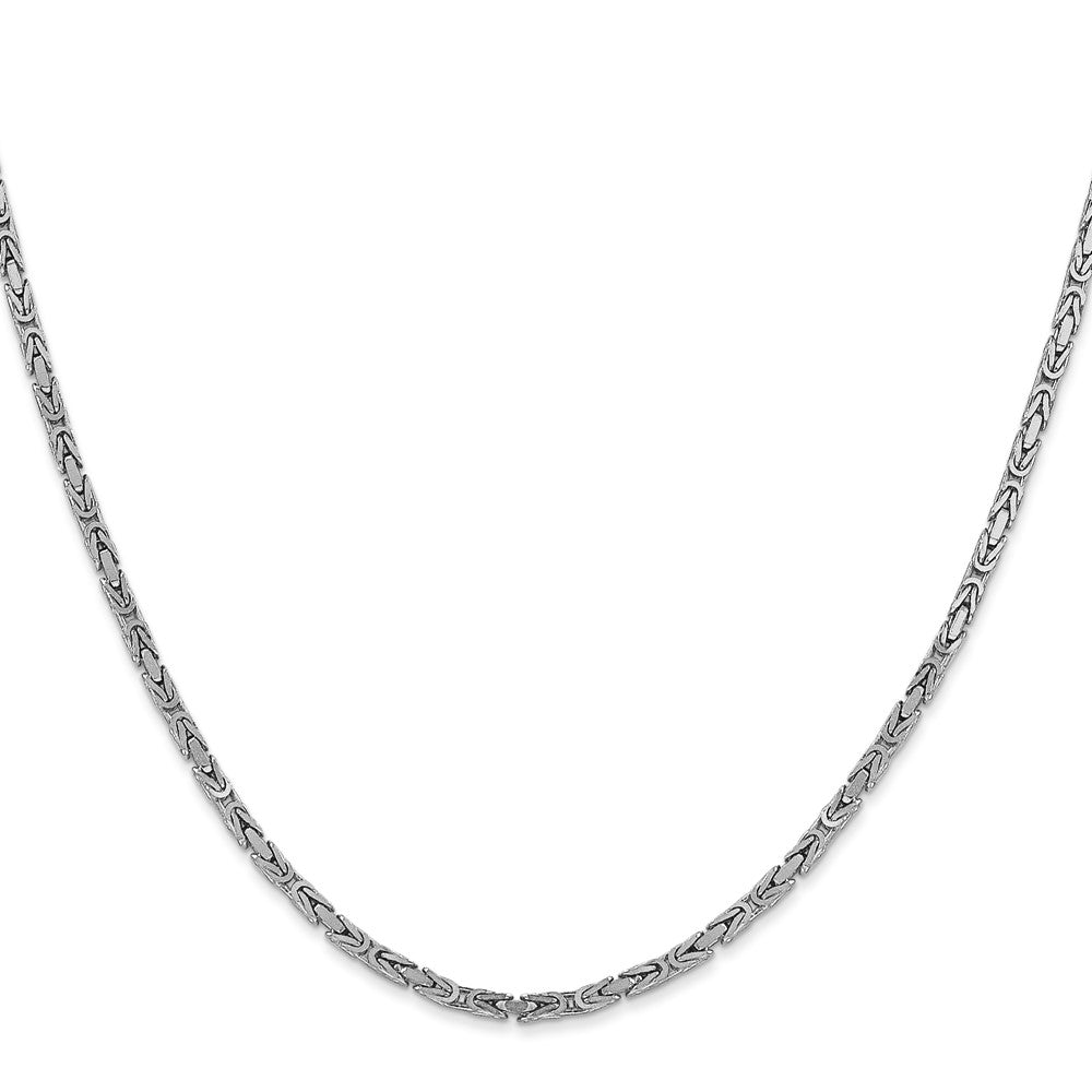 14K White Gold 2mm Byzantine with Lobster Clasp Chain