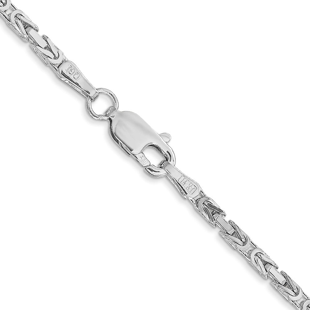 14K White Gold 2mm Byzantine with Lobster Clasp Chain